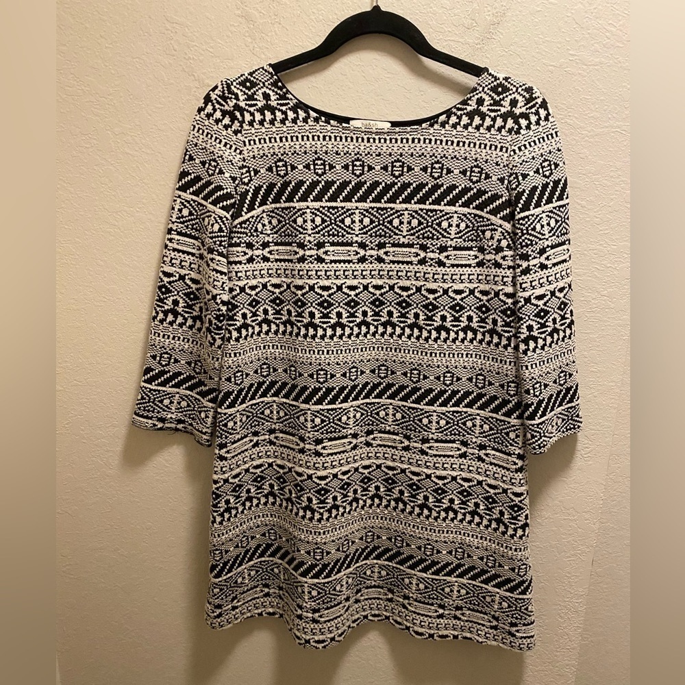 ba&sh Black & White Geometric Print Sully Mini Dress Size 0